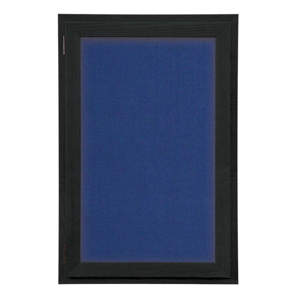 Outdoor Enclosed Combo Board, 42"x32", Satin Frame/White Porc & Forbo